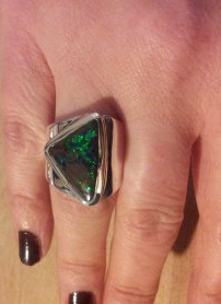 Anfertigung Damenring 925/-Silber mit Boulder Opal